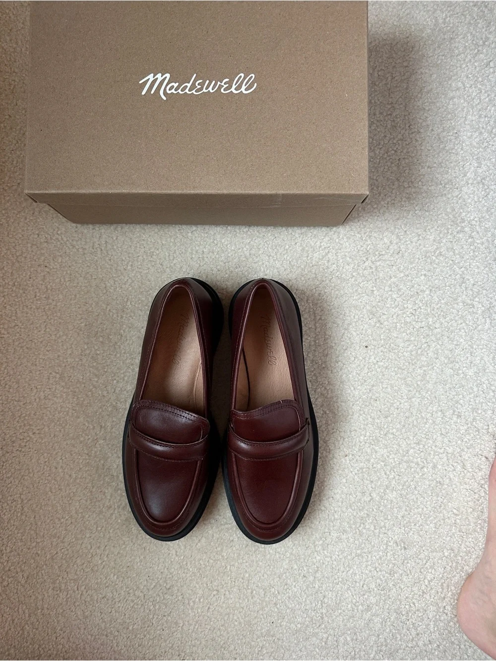 Madewell Bradley Lugsole Loafer in Cherry Wood